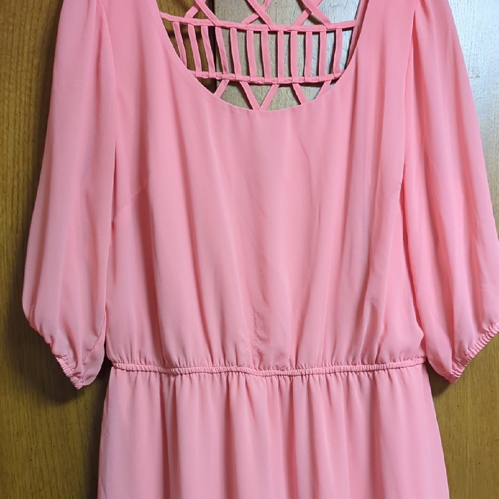 Pink Dress with Geometric Back Design